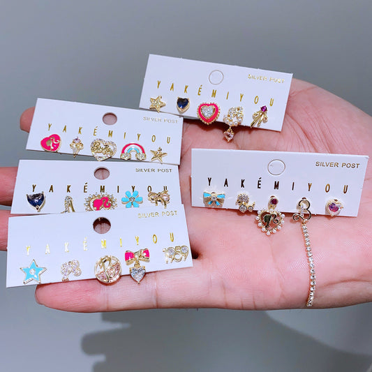 Alloy Pink Sweet Barbie Earrings MIC-MingC028