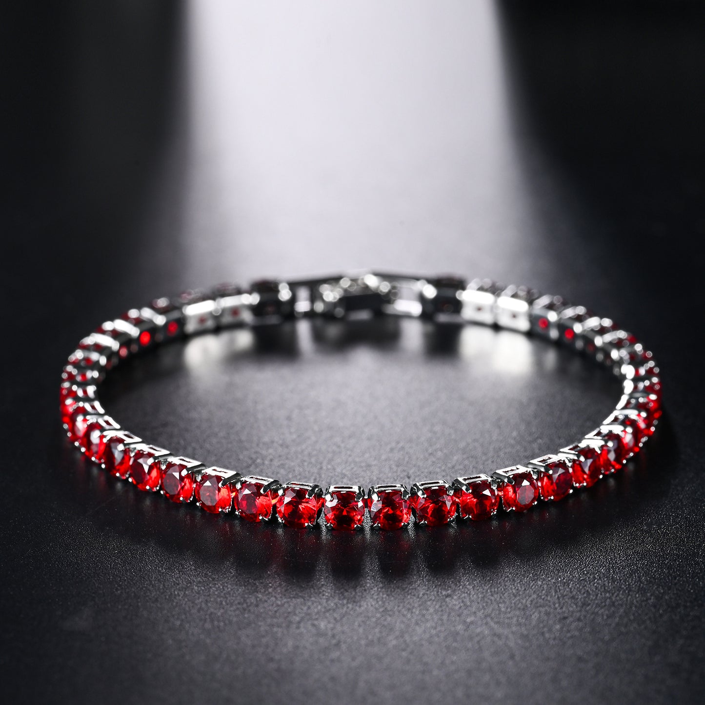 Alloy 4mm round single row full diamond bracelet (Minimo de Compra 2) MIC-LinD006