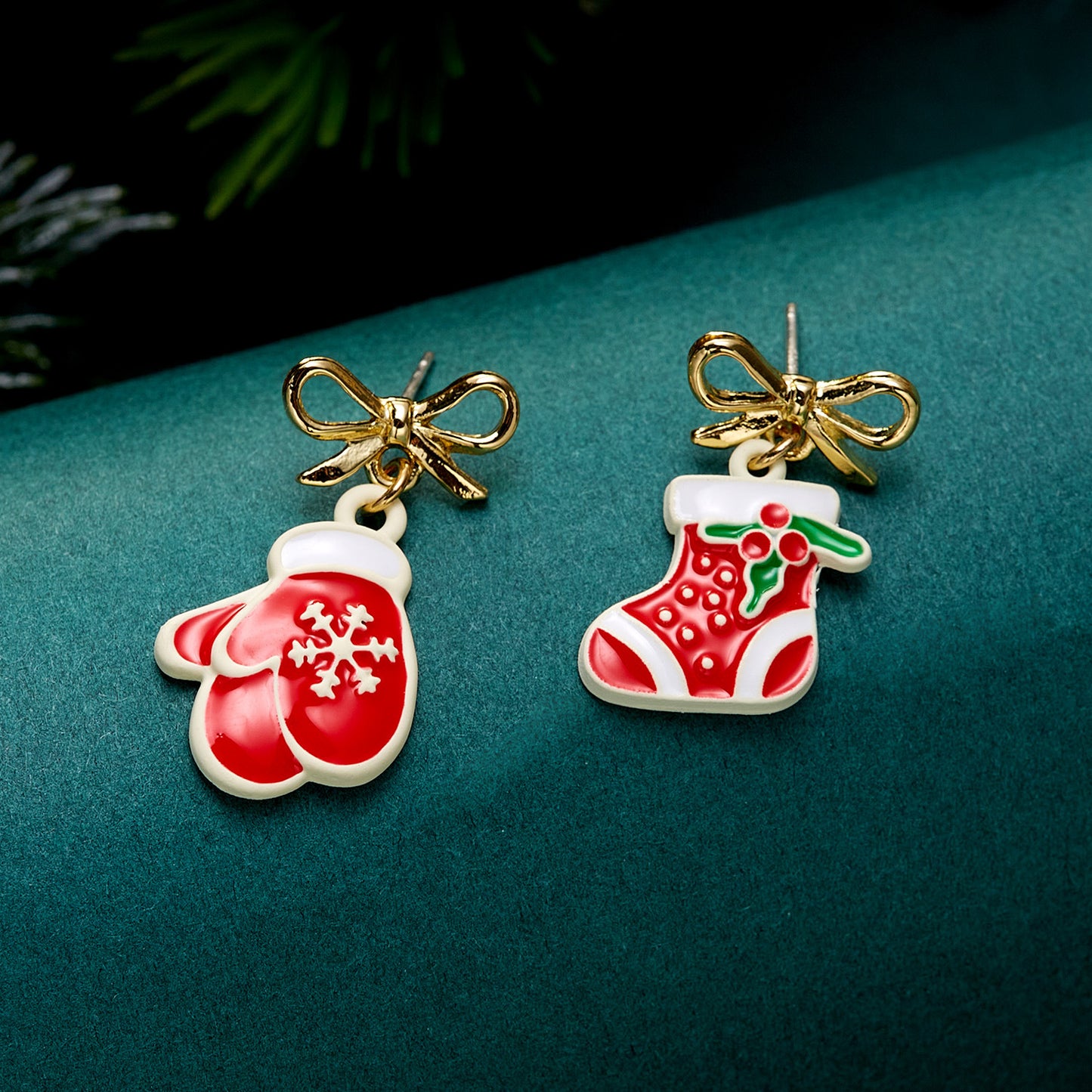 Alloy Santa Claus Bell Snowflake Earrings (Minimo de Compra 2)  MIC-JueH013