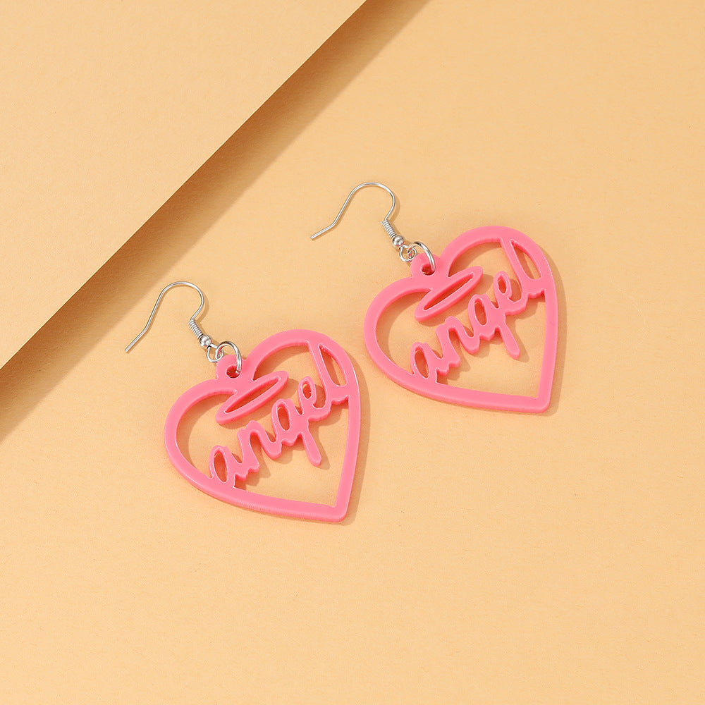 Acrylic cartoon cute heart shaped earrings (Minimo de compra 2) MYA-YiD023