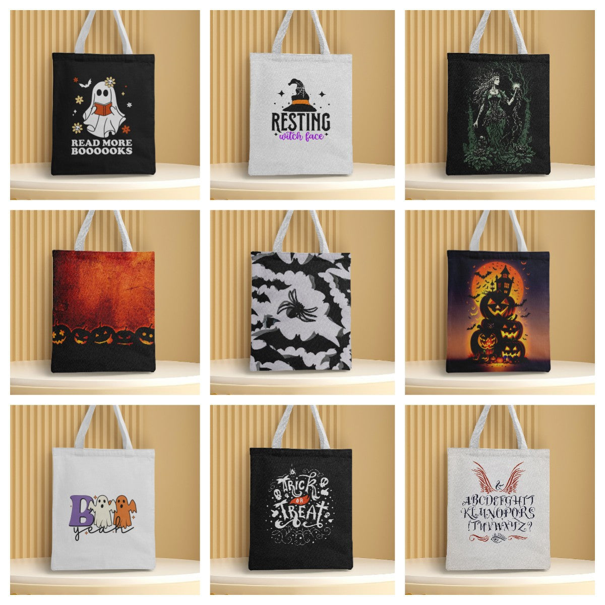 Polyester Halloween canvas shoulder bag (Minimo de Compra 2) MYA-QB007