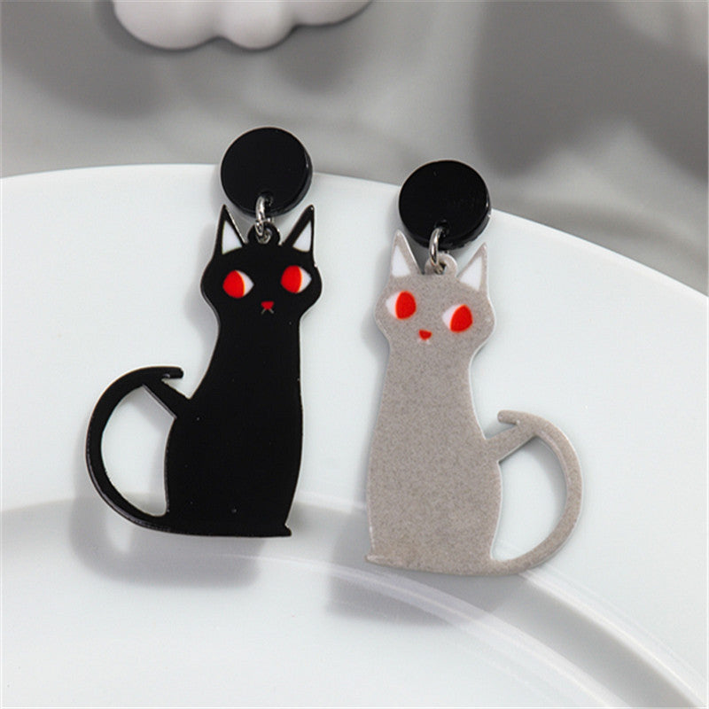 Acrylic Christmas Versatile Cat Earrings MYA-ChouD027