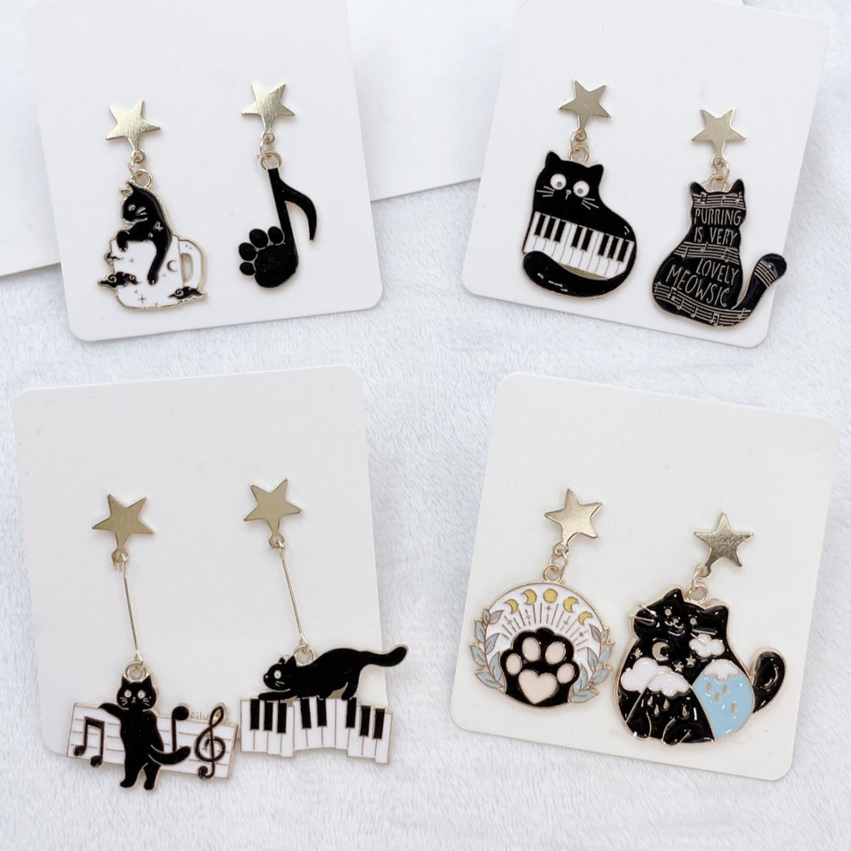 Alloy resin cartoon star earrings (Minimo de compra 5) MYA-AoY013