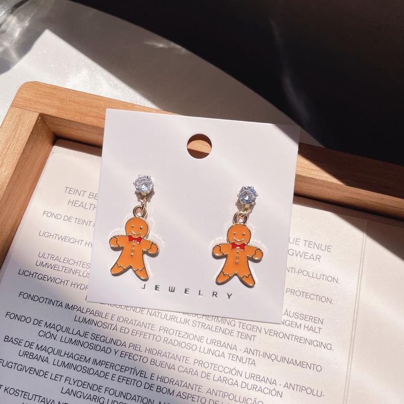 Alloy Bell Elk Snow Flower Earrings (Minimo de Compra 2)  MIC-YingH007