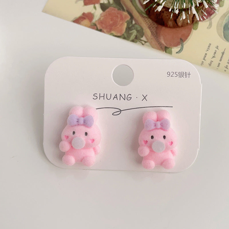 Acrylic flocked cute earrings (Minimo de Compra 2) MYA-ShuangX032