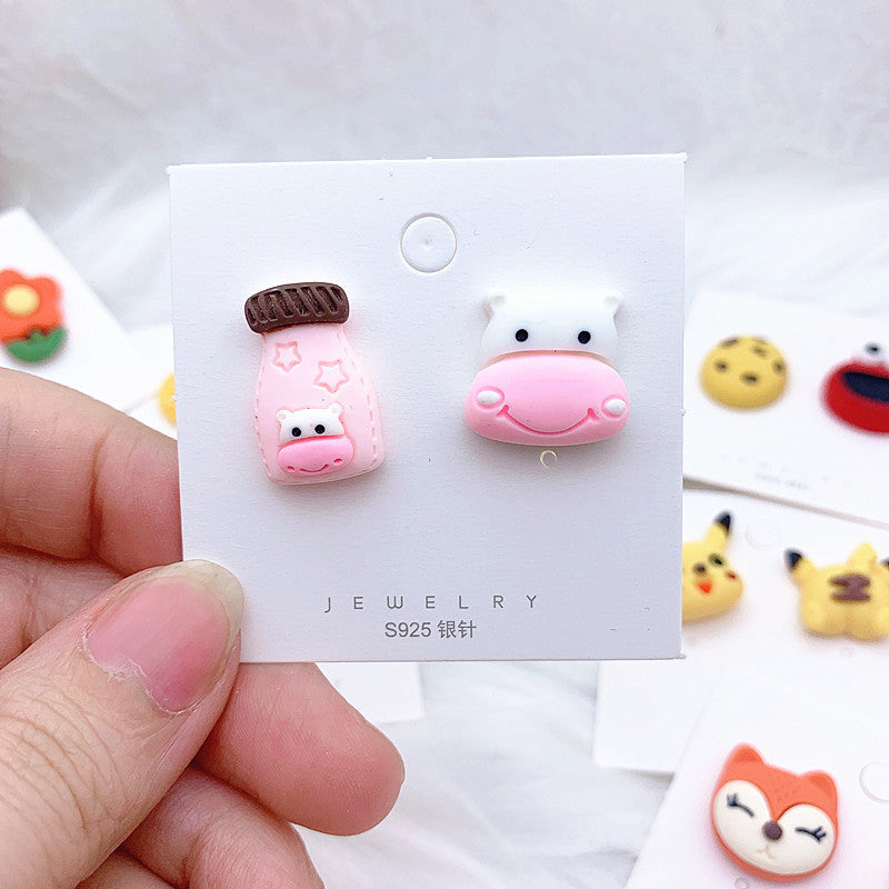 Resin cartoon small animal earrings  (Minimo de Compra 2) MIC-ShiJ002