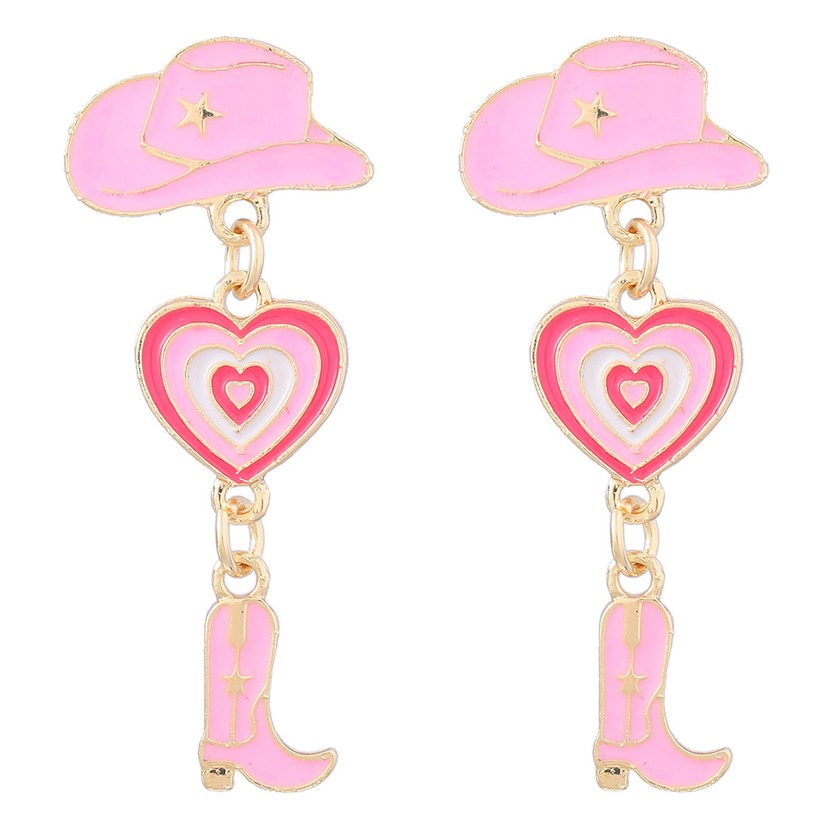 Alloy cowboy hat boots love earrings MIC-JiuL005