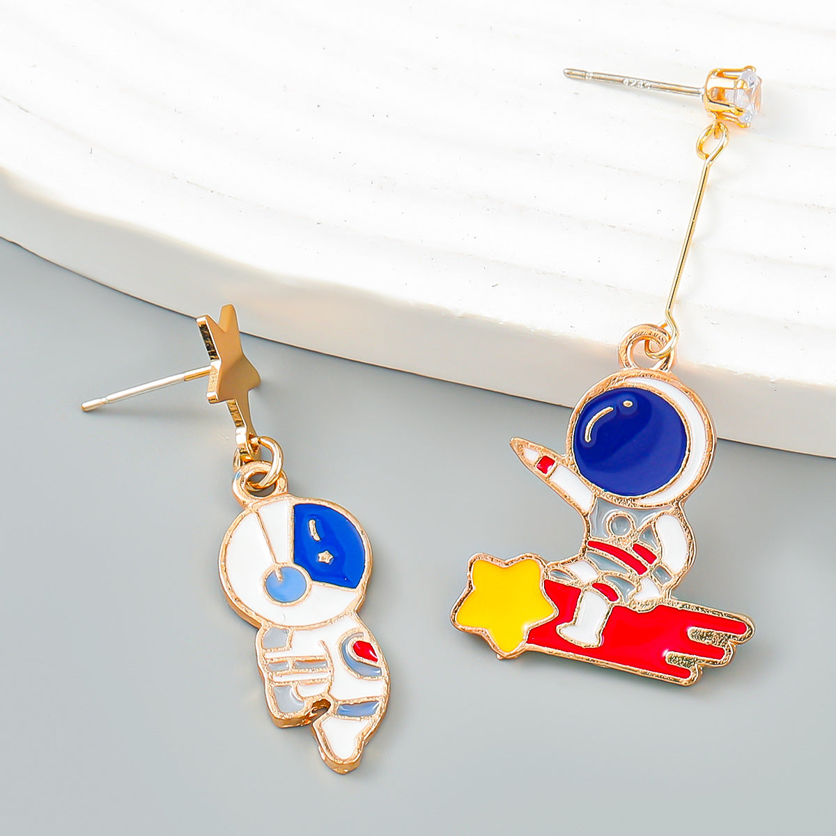 Alloy Planet Rocket Astronaut Earrings MIC-JiuL002