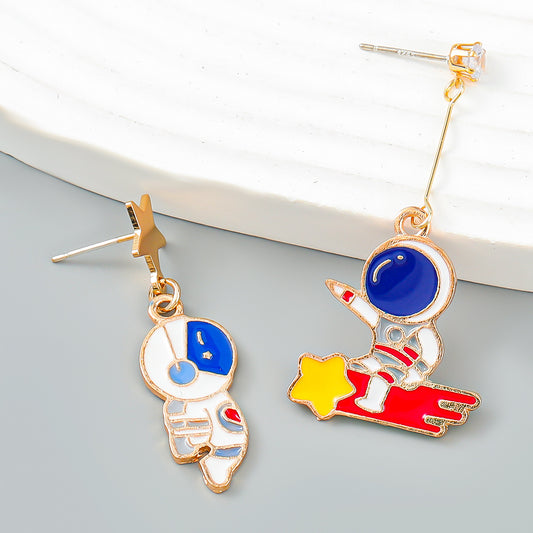 Alloy Planet Rocket Astronaut Earrings MIC-JiuL002