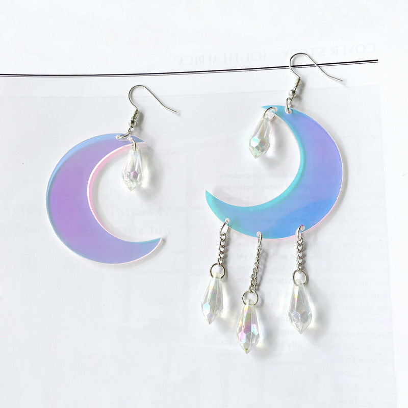 Acrylic Colorful Crescent Water Drop Earrings MIC-XueP147