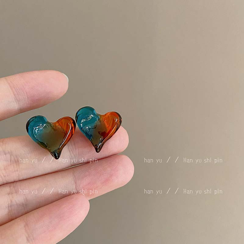 Alloy acrylic heart earrings (Minimo de Compra 2) MYA-HanY026