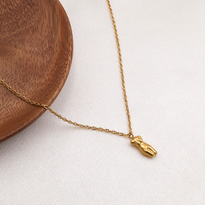 Stainless steel gold-plated geometric necklace MYA-XuanJ034