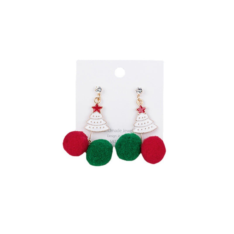 Alloy Santa Claus Bell Snowflake Earrings (Minimo de Compra 2)  MIC-JueH006