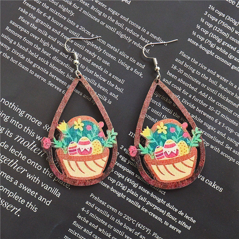 Alloy water droplet hollow earrings MIC-XieN048