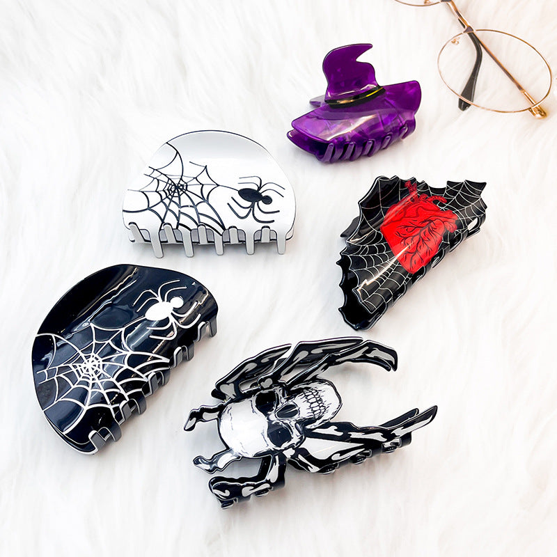 Plastic Halloween Spider Witch Hair Clip (Minimo de Compra 10) MIC-HangX006