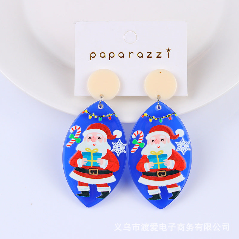 Acrylic Christmas Cartoon Gift Socks Earrings MIC-DuA099