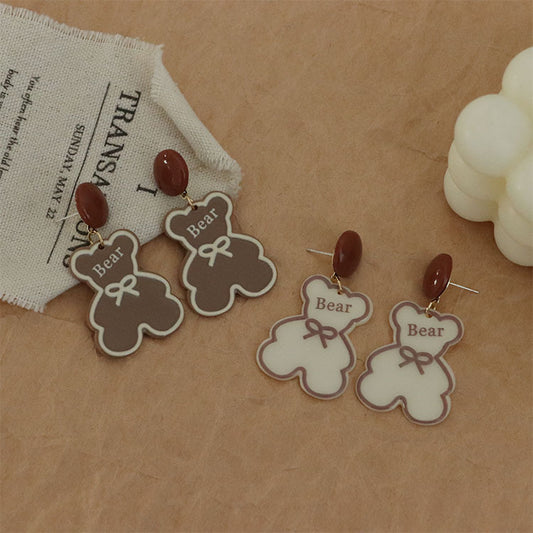 Acrylic cartoon bear earrings MIC-QingJ016