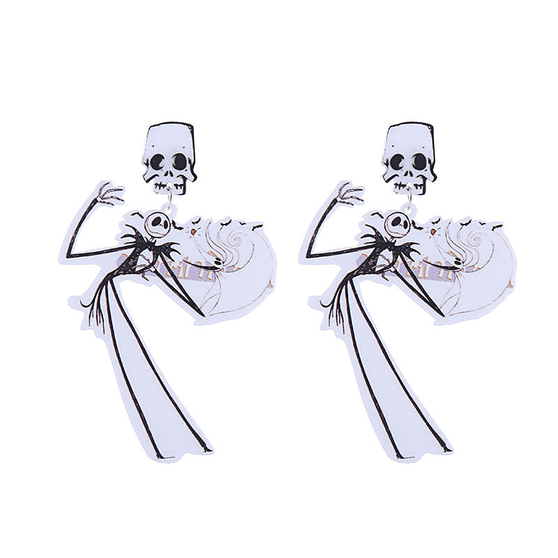 Acrylic Funny Skull Head Earrings (Minimo de Compra 2) MIC-ChouT034