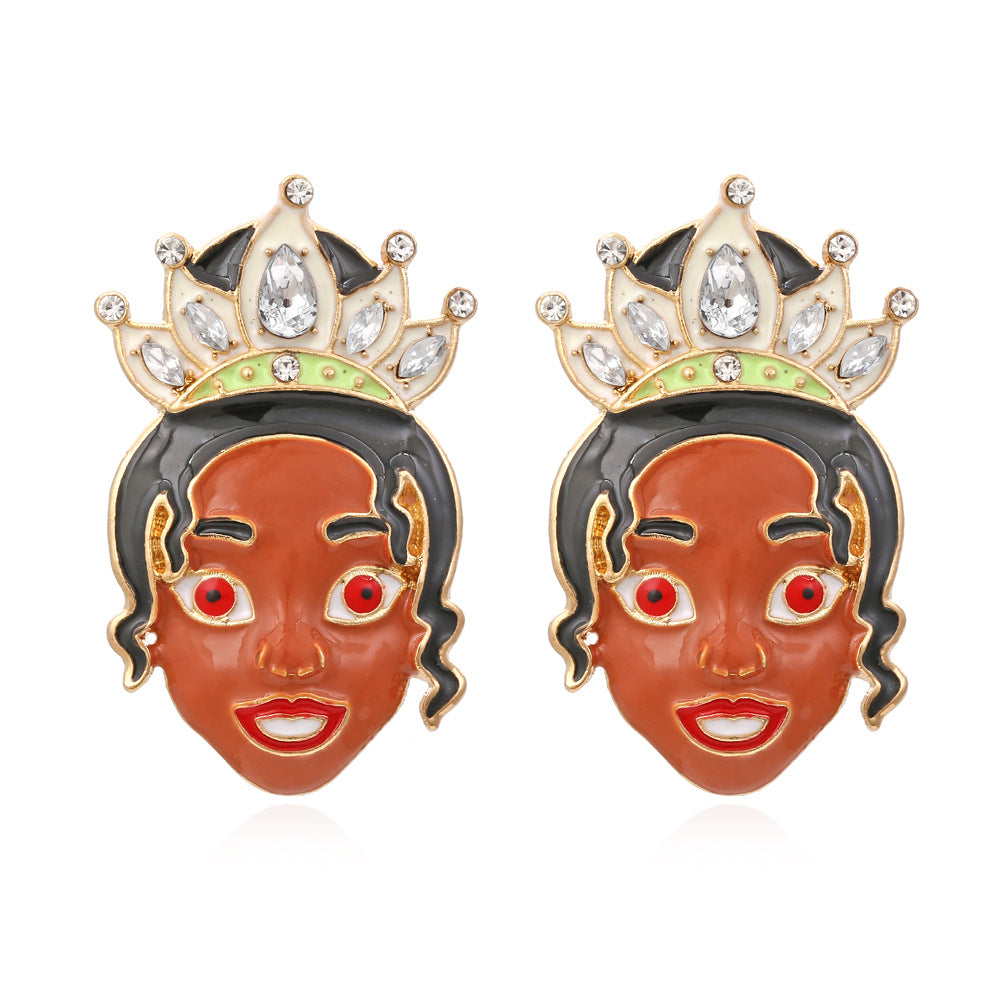 Alloy Queen Crown Earrings MIC-BoL010