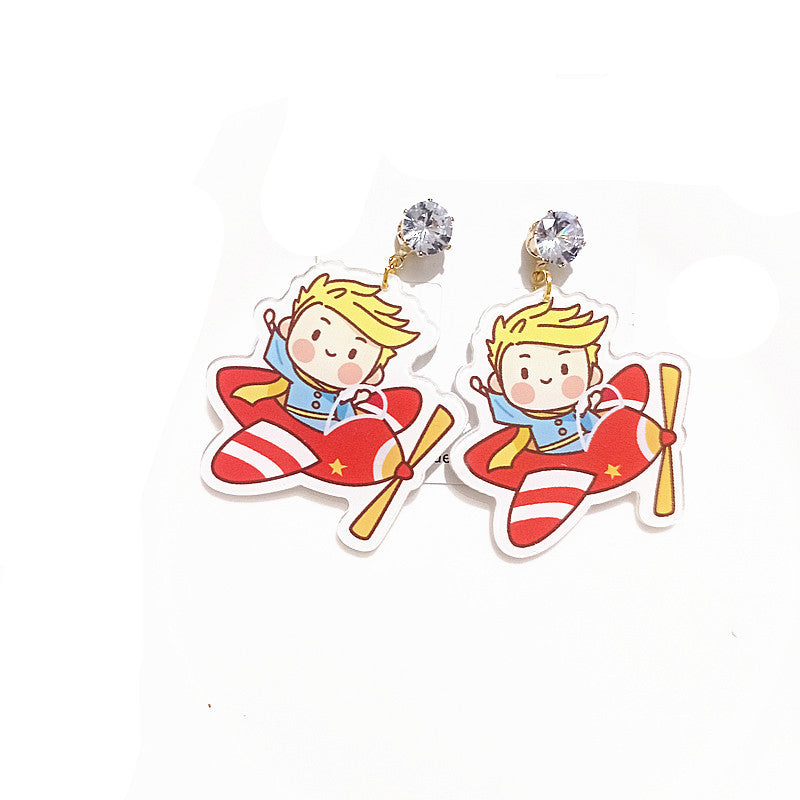 S925 Silver Pin Cartoon Little Fox Earrings MYA-XingJ023