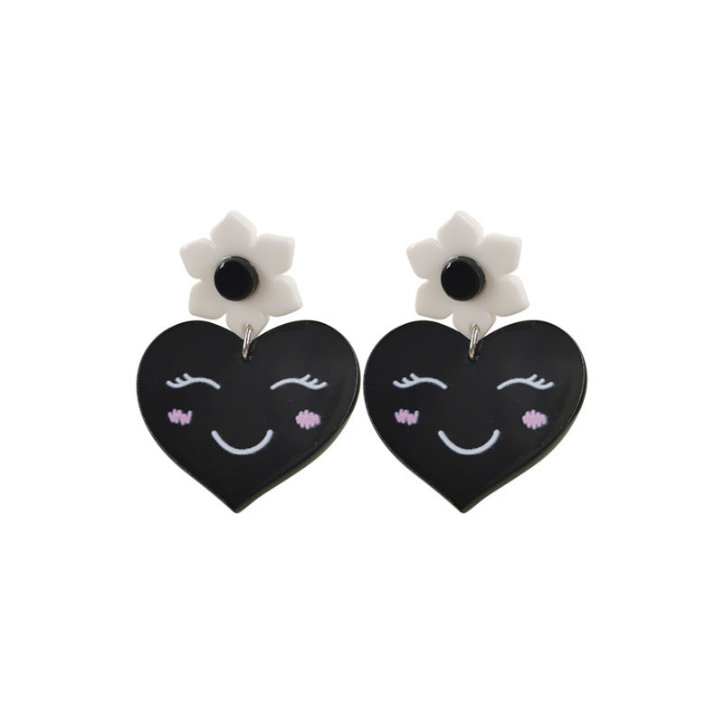 Acrylic pink sequin love letter earrings (Minimo de Compra 2) MIC-QingM019