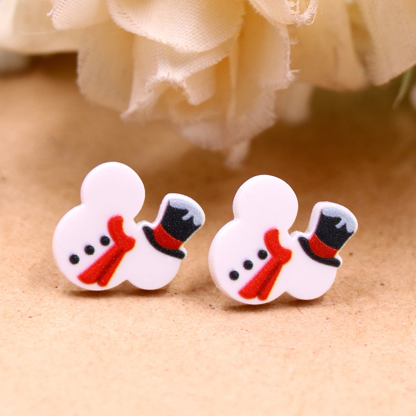 Acrylic Christmas Hat Earrings (Minimo de compra 5) MYA-XiaoY062