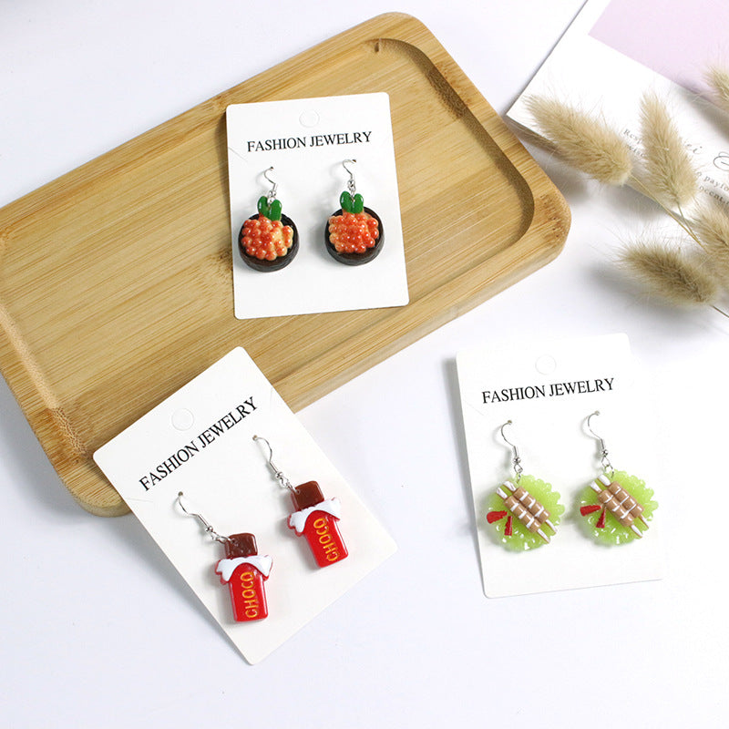 Acrylic Japanese Sushi Earrings  (Minimo de Compra 2) MYA-PingH029