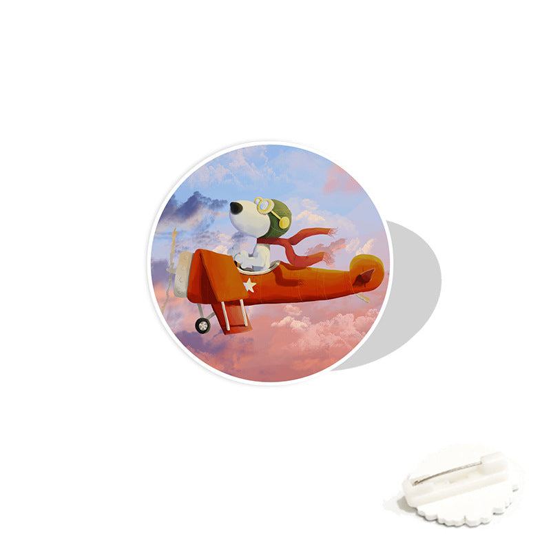 Acrylic cartoon cute Snoopy brooch (Minimo de compra 2) MYA-WeiJ004