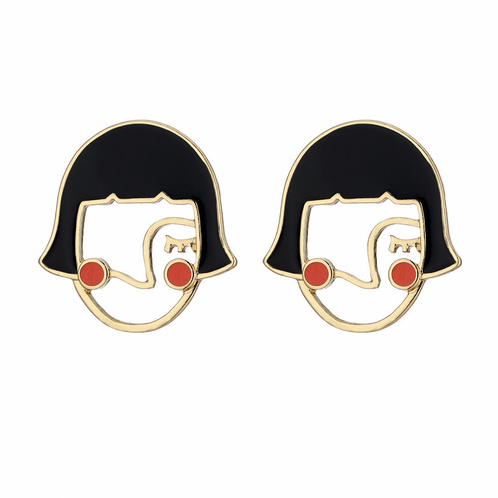 Alloy Irregular Face Earrings (Minimo de Compra 2) MIC-YingM002