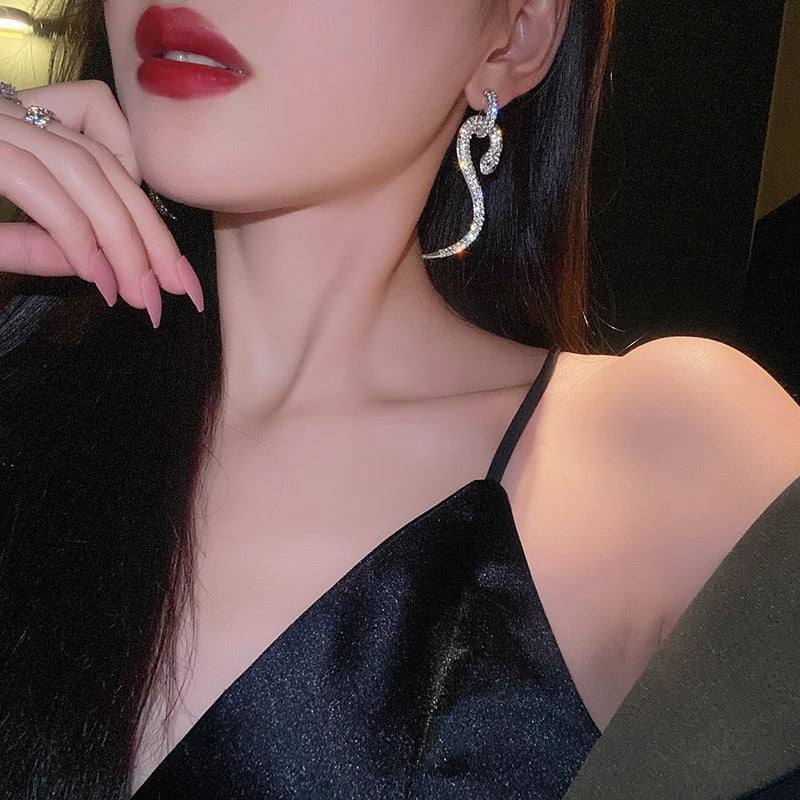 Alloy Fashion S Snake shaped Earrings MIC-DongJ002