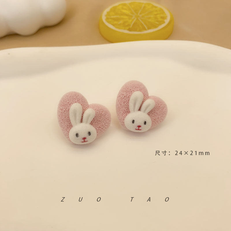 Flocking New Love Flower Earrings MIC-XingW005