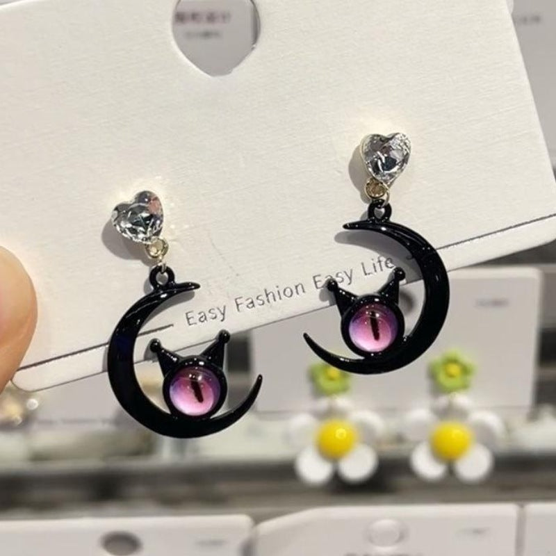 Alloy funny black powder little monster earrings MIC-YiY006