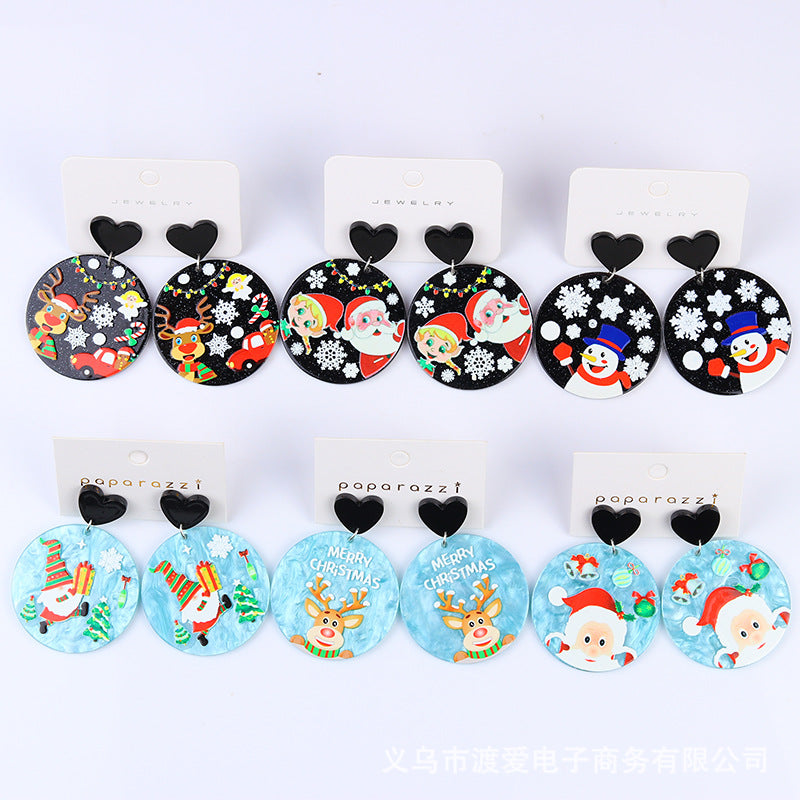 Acrylic Christmas Cartoon Gift Socks Earrings MIC-DuA099