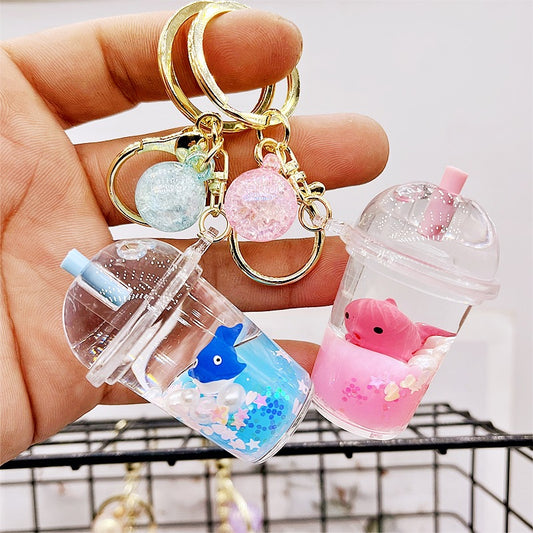 PVC cartoon floating oil keychain MYA-DMF010