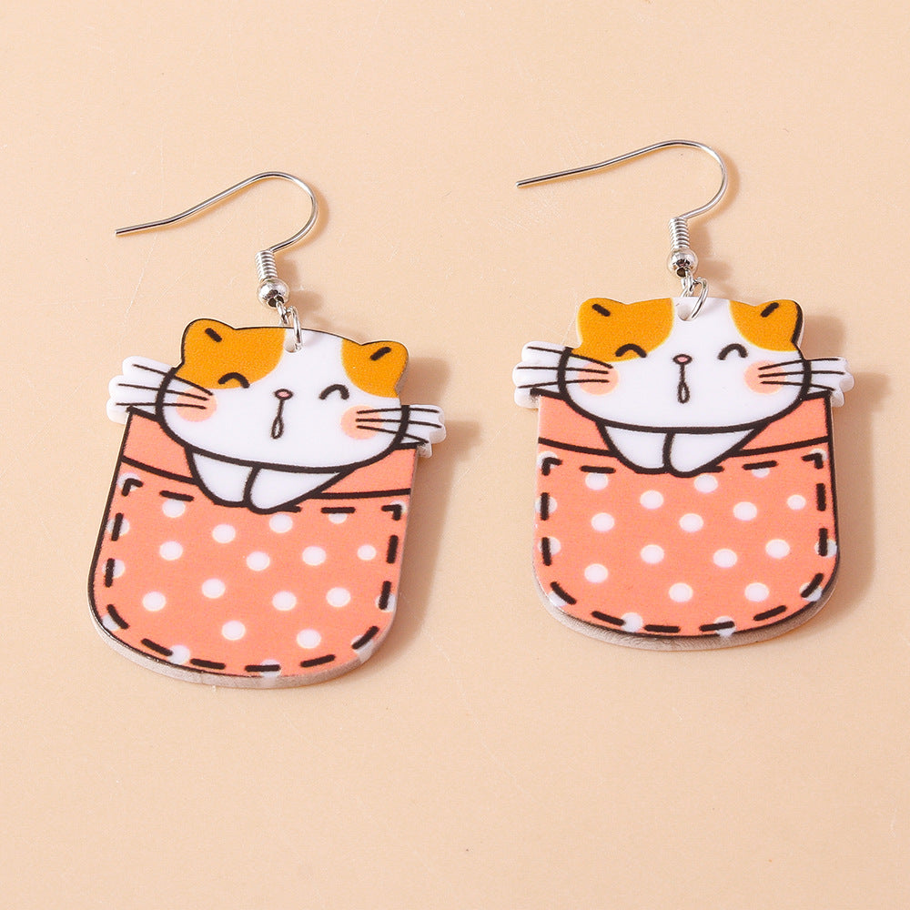 Acrylic New Cute Pet Cat Earrings (Minimo de Compra 2) MYA-YueS007