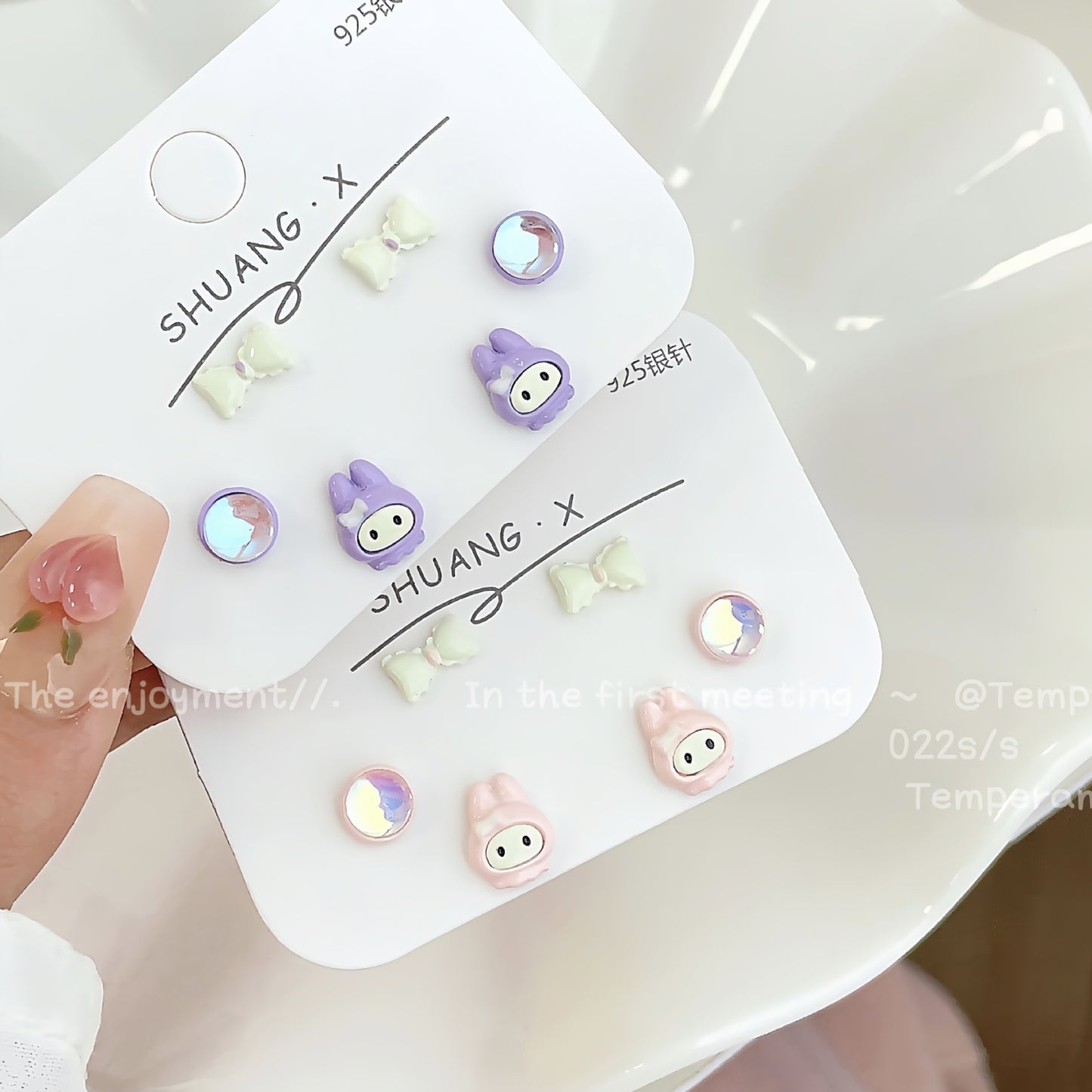 Acrylic Bow Little Rabbit Earrings (Minimo de Compra 2) MIC-ShuangX031