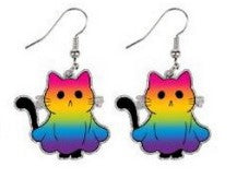 Acrylic Seven Color Rainbow Earrings MYA-XueP082