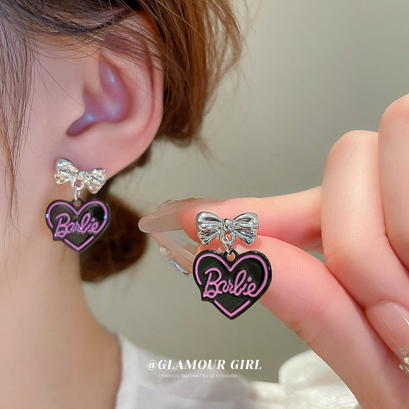 Alloy English Letter Pearl Dropping Oil Earrings (Minimo de Compra 2) MIC-BY005