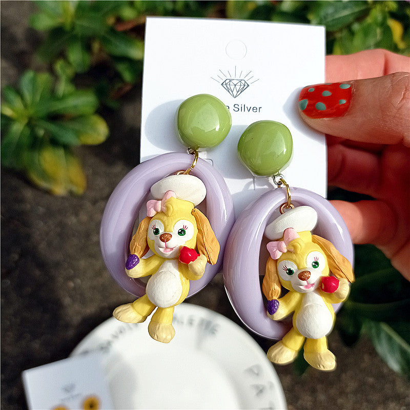 Alloy cartoon cute Duffy bear earrings MYA-XingJ071