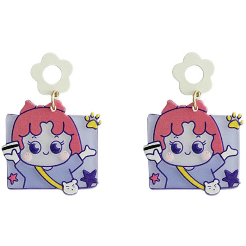 Acrylic relief painted cute earrings (Minimo de Compra 2) MIC-XiM052