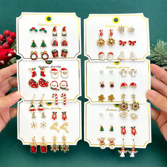 Alloy cute elk Santa Claus earrings (Minimo de Compra 2) MIC-MiaoY090