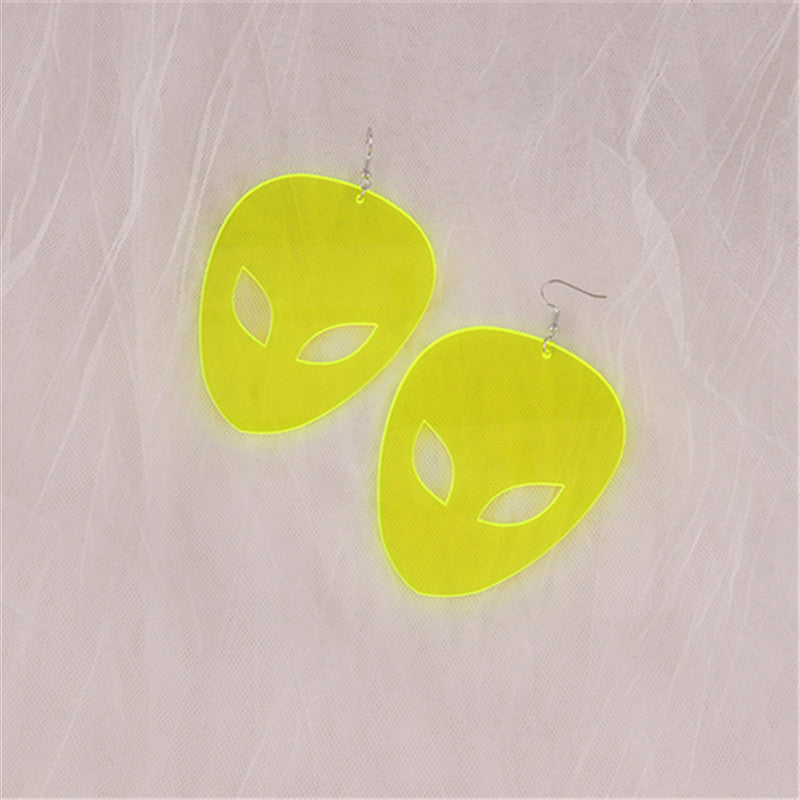 Acrylic Fluorescent Alien Earrings MIC-ChouD015