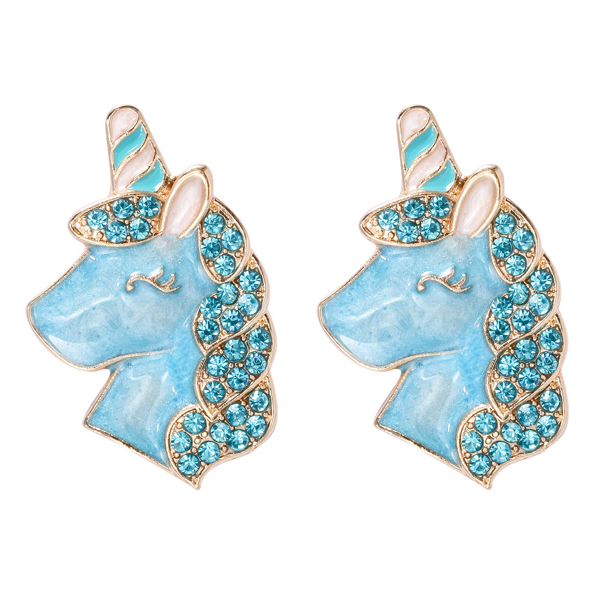 Alloy Candy Animal Unicorn Earrings MIC-JuJ012