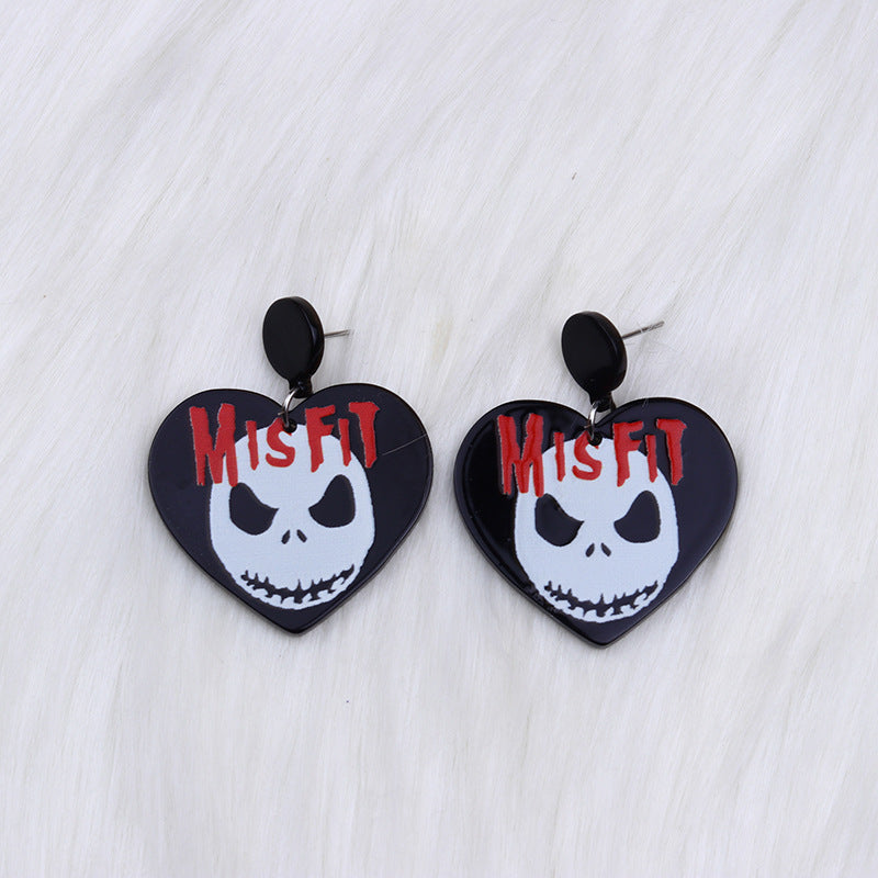 Acrylic Halloween Claw Skeleton Earstuds (Minimo de Compra 2) MIC-DuA020