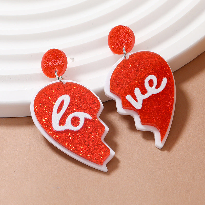 Acrylic Love Letter Heartbreak Earrings (Minimo de Compra 3) MIC-HaoC006