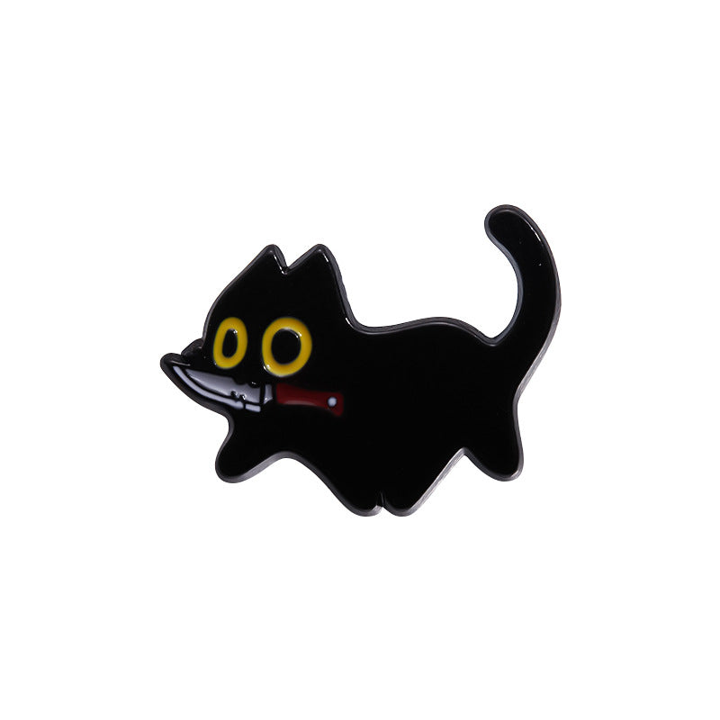 Alloy cute black cat brooch MIC-ZhuoB018