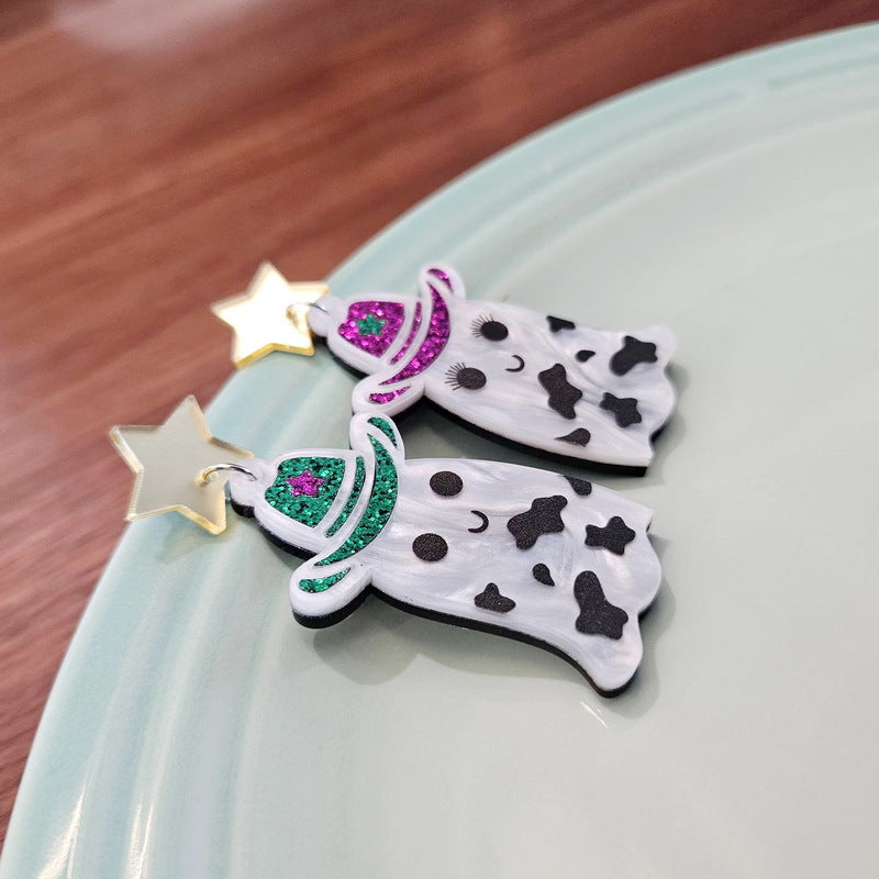 Acrylic Cute Western Cowboy Earrings MIC-XueP168