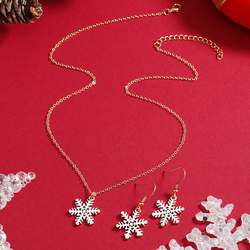 Alloy Christmas Drops Snow Flower Earrings MIC-KaiQ035