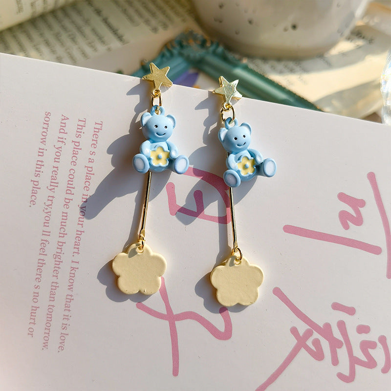 Resin cute little bear earrings MIC-JiuY031