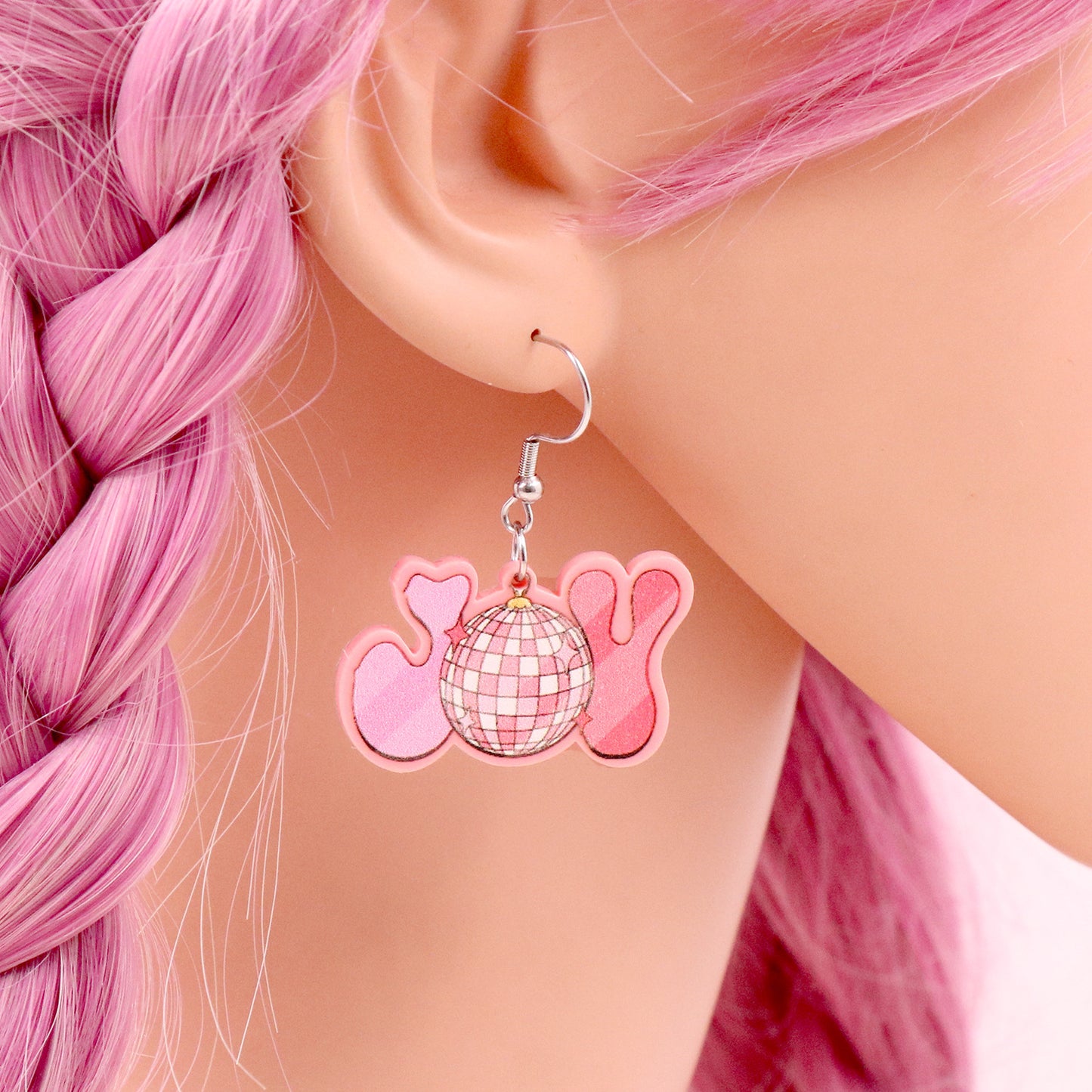 Acrylic Pink Christmas Collection Earrings (Minimo de compra 5) MIC-XiaoY060